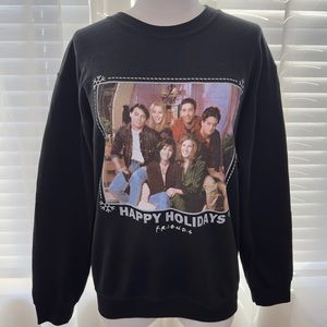 F•R•I•E•N•D•S Women's Black Christmas Pullover Sweatshirt (Size S)